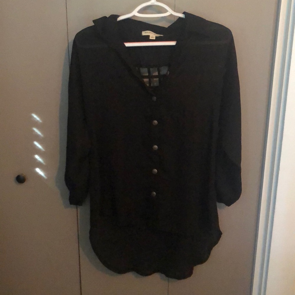Black high-low blouse